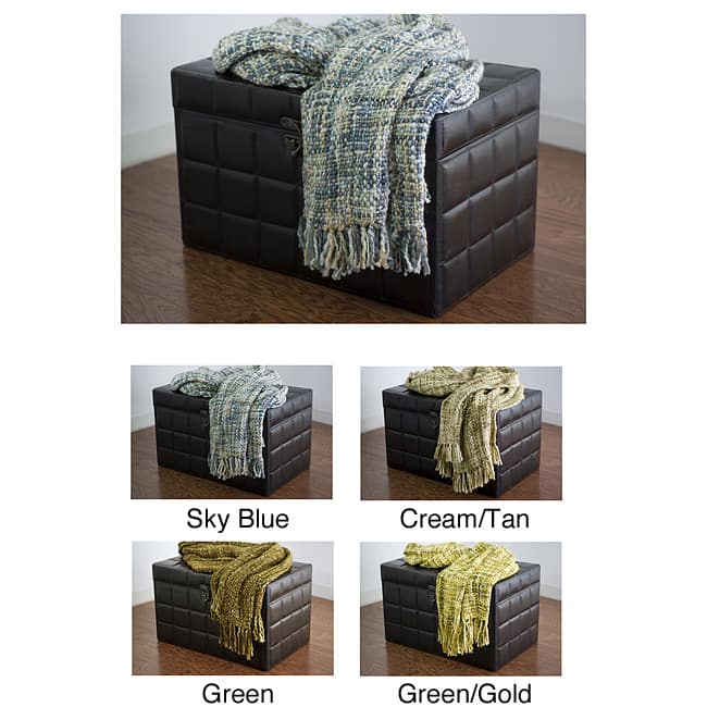 Rizzy Home Machine-Washable Thick Weave Acrylic Throw