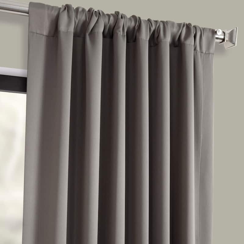Exclusive Fabrics Neutral Gray Room Darkening Curtain Panel Pair (2 Panels)