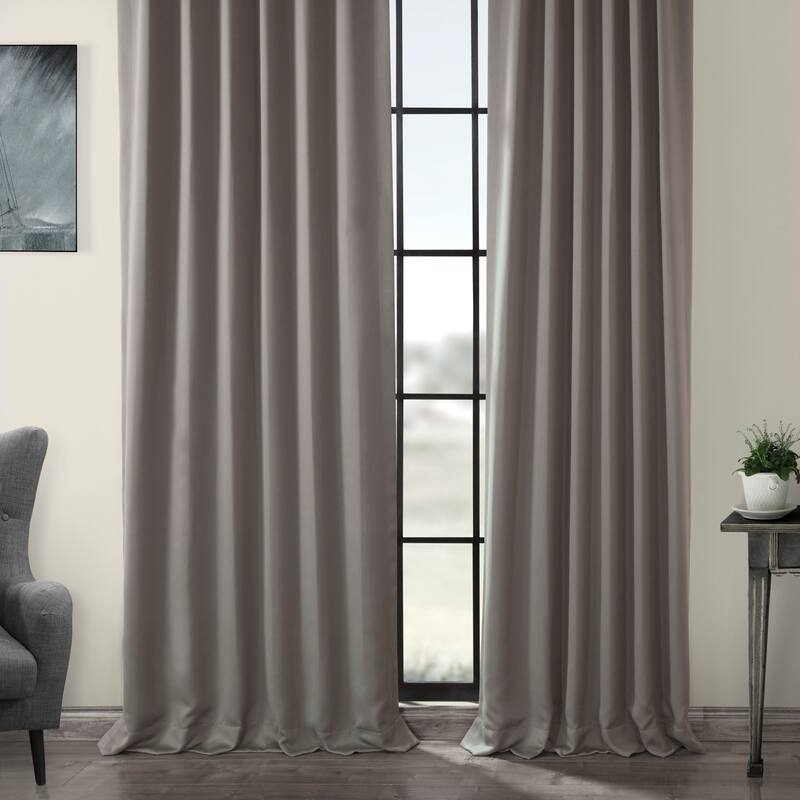 Exclusive Fabrics Neutral Gray Room Darkening Curtain Panel Pair (2 Panels)
