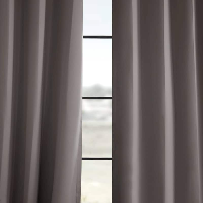 Exclusive Fabrics Neutral Grey Grommet Room Darkening Curtain Panel Pair (2 Panels)