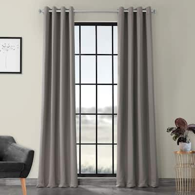 Exclusive Fabrics Neutral Grey Grommet Room Darkening Curtain Panel Pair (2 Panels)