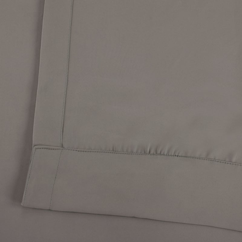 Exclusive Fabrics Neutral Grey Grommet Room Darkening Curtain Panel Pair (2 Panels)