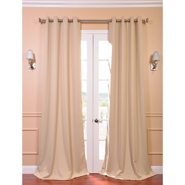 Exclusive Fabrics Biscotti Tan Thermal Blackout 108-inch Curtain Panel Pair
