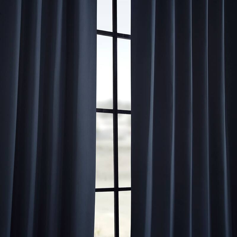 Exclusive Fabrics Eclipse Blue Room Darkening Curtain Panel Pair (2 Panels)