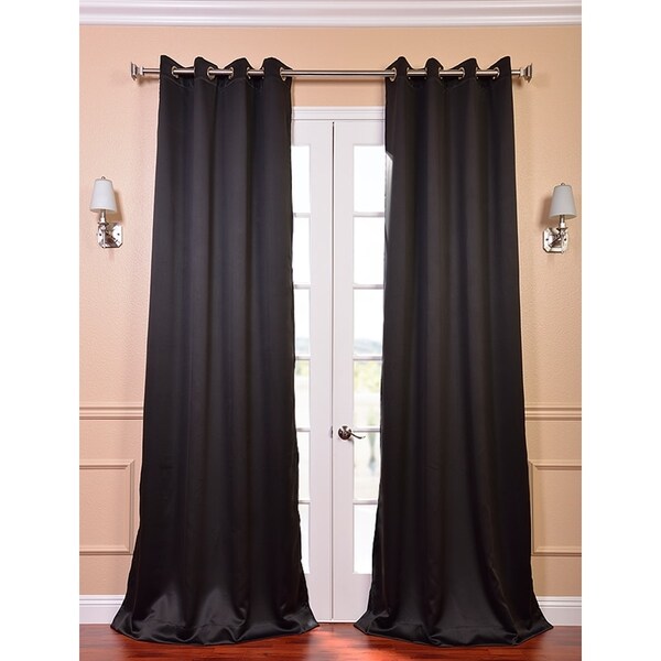 Exclusive Fabrics Jet Black Thermal Blackout 120-inch Curtain Panel Pair