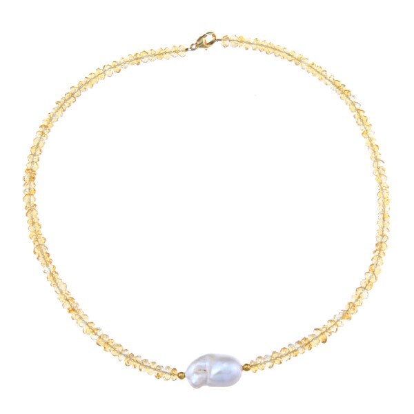 Shop DaVonna 14k Gold over Sterling Silver White Freshwater Pearl ...