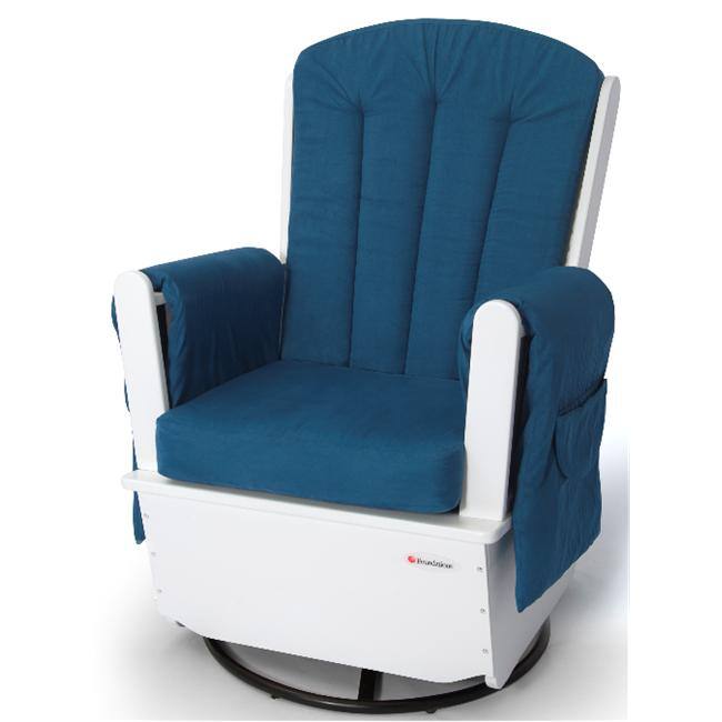 Foundations SafeRocker SS Swivel Glider Rocker in White & Blue