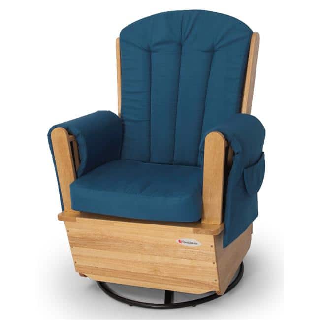 Foundations SafeRocker SS Swivel Glider Rocker in Natural & Blue