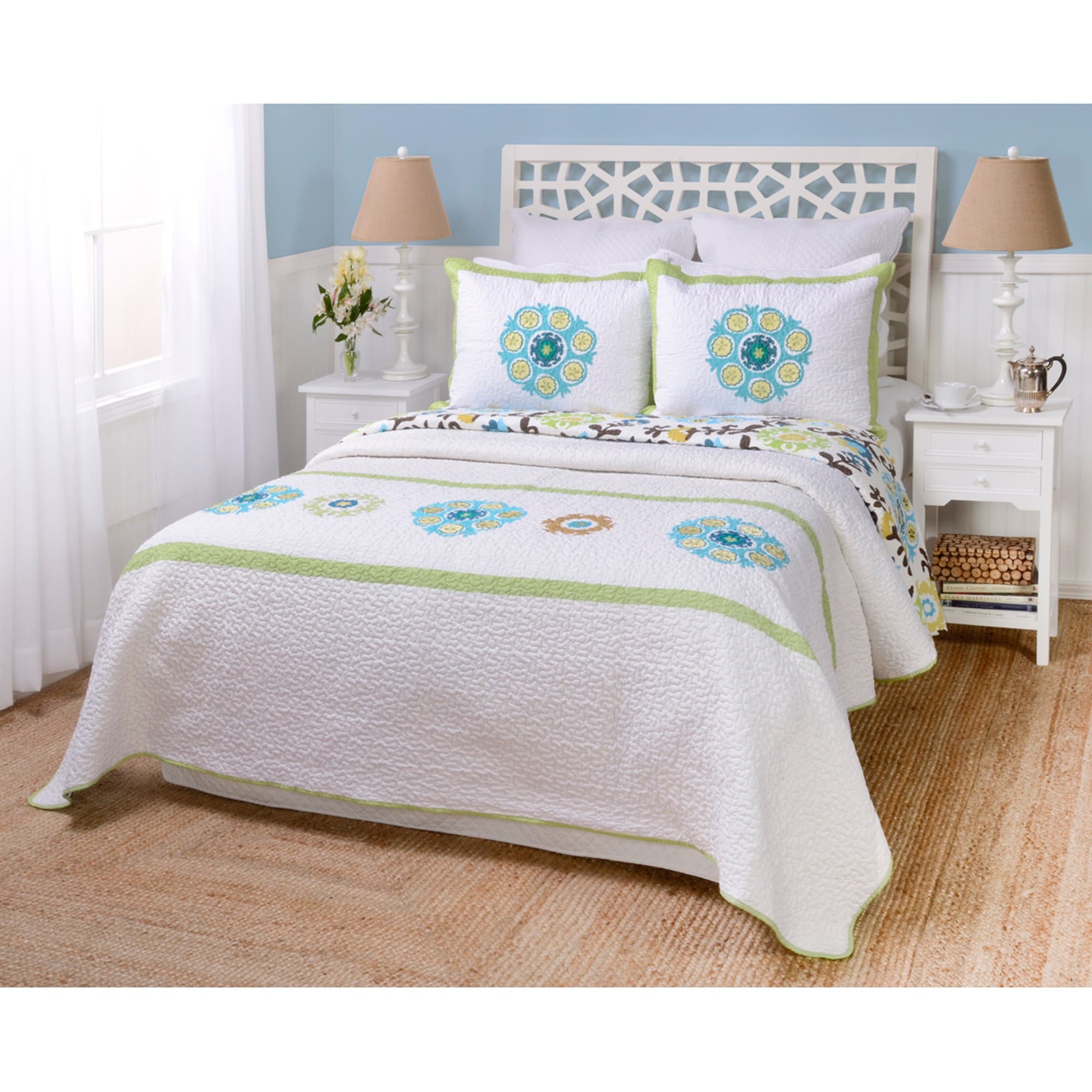 Rosalind King size 3 piece Quilt Set  