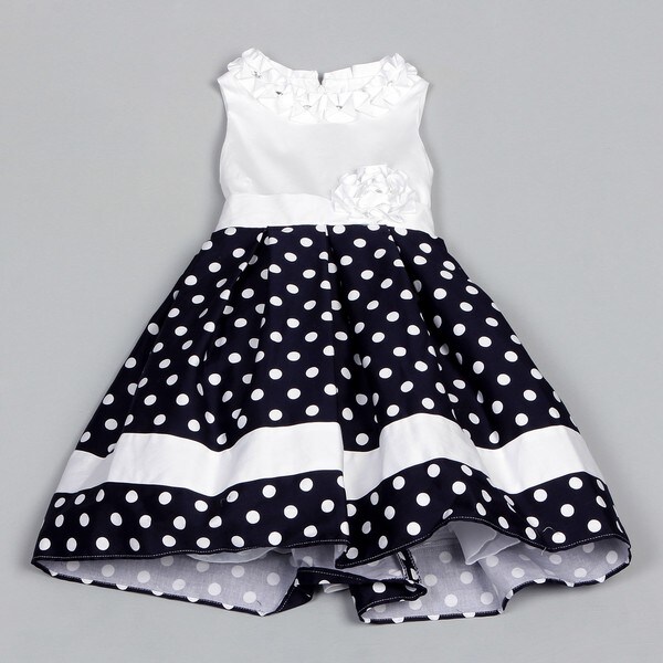 Shop Dorissa Girl's Aimee Polka Dot Trim Dress - Overstock - 6337939