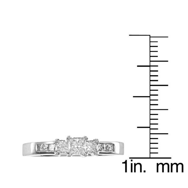 Auriya 14k Gold 1/2ctw 3-Stone Princess-cut Diamond Engagement Ring (I-J, I1-I2)