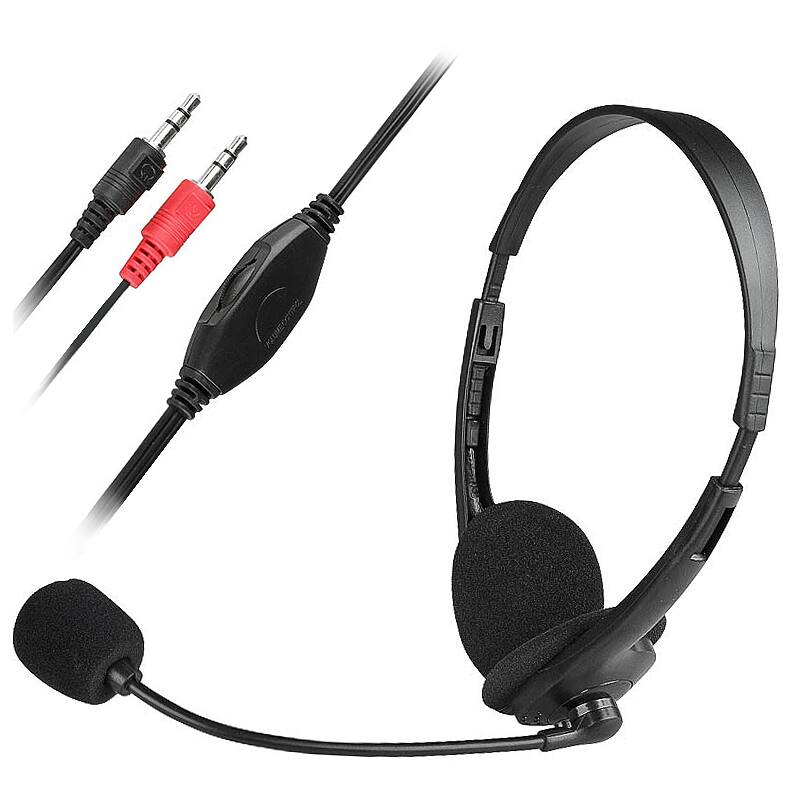 Glamlily 3.5mm Jack Wired Headsets Stereo Headphone with Mic for Computer PC Business Use