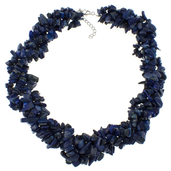 Shop Pearlz Ocean Lapis Lazuli Chip Necklace - Overstock - 6340776