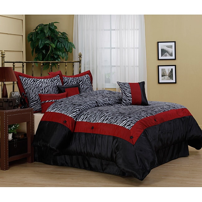 Sahara Zebra Print 7 piece Comforter Set