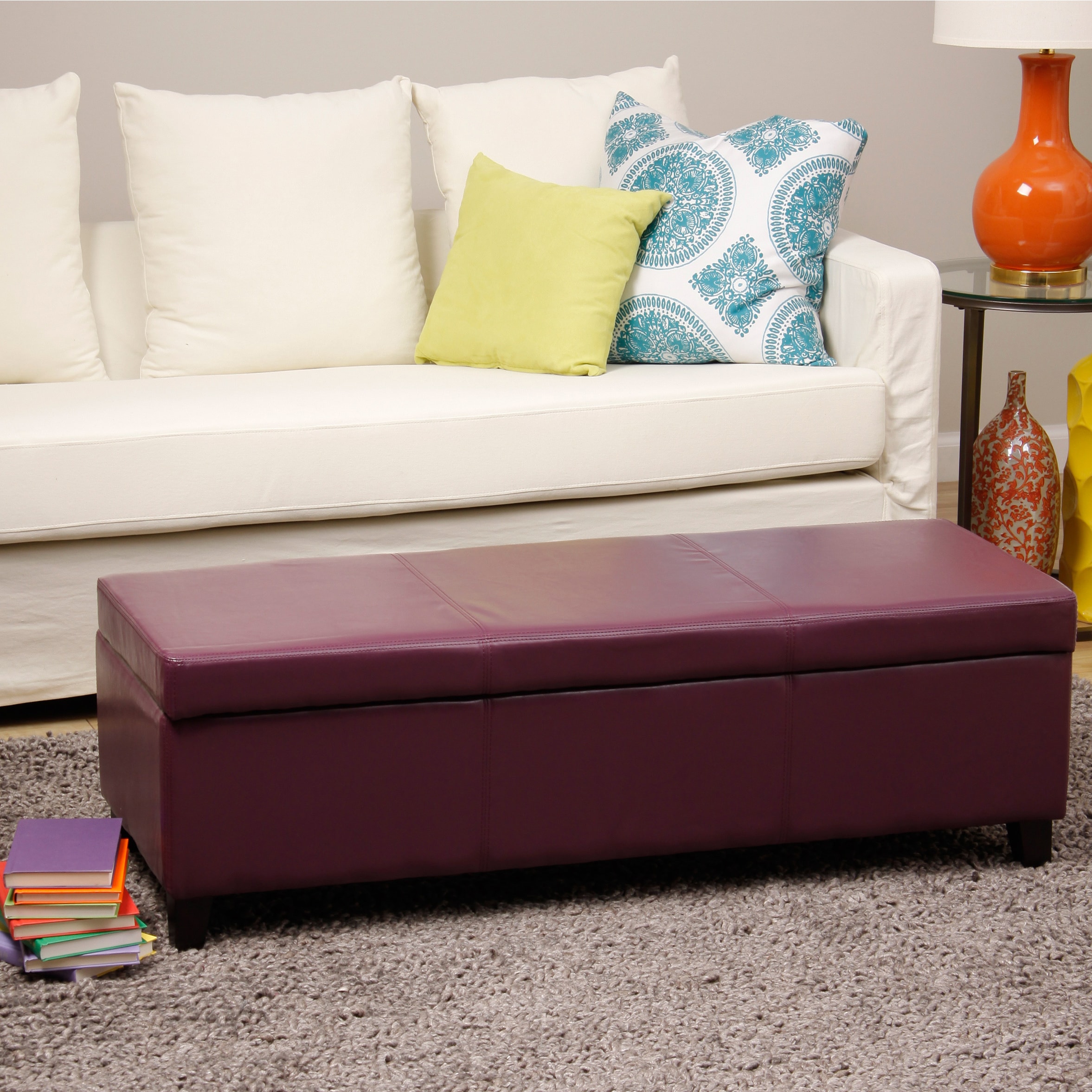 Shop Warehouse Of Tiffany Sharon Faux Leather Storage Bench Free