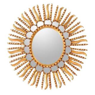 Glass Winter Sun Mirror - Gold - N/A