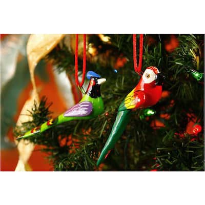 NOVICA Handmade Set of 6 Ceramic 'Forest Birds' Ornaments (Guatemala)