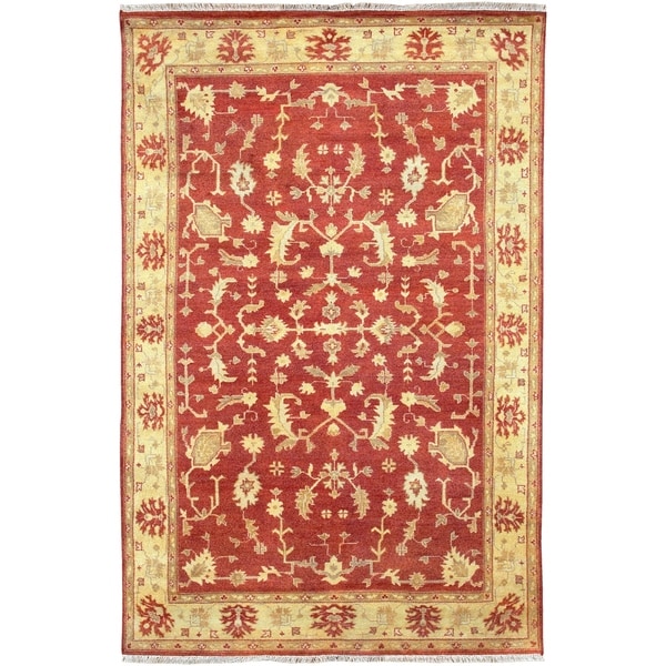 Hand Knotted Antolya Semi-Worsted New Zealand Wool Area Rug - 5'6" x 8'6"