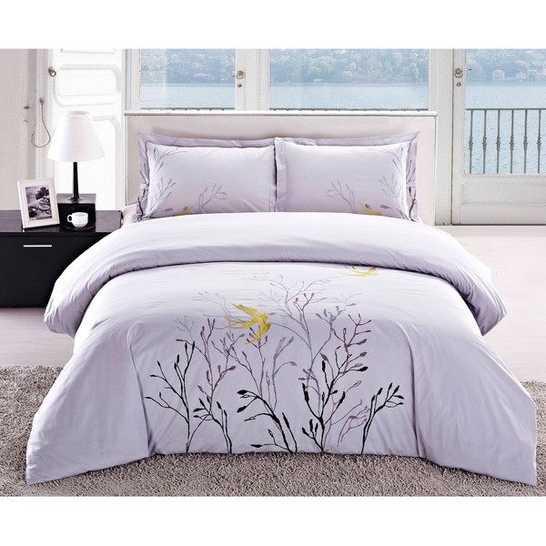 Shop Swallow Embroidered 3-piece Duvet Cover Set - Free Shipping Today ...