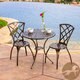 preview thumbnail 8 of 7, Modern 3-piece Bistro Set by Christopher Knight Home