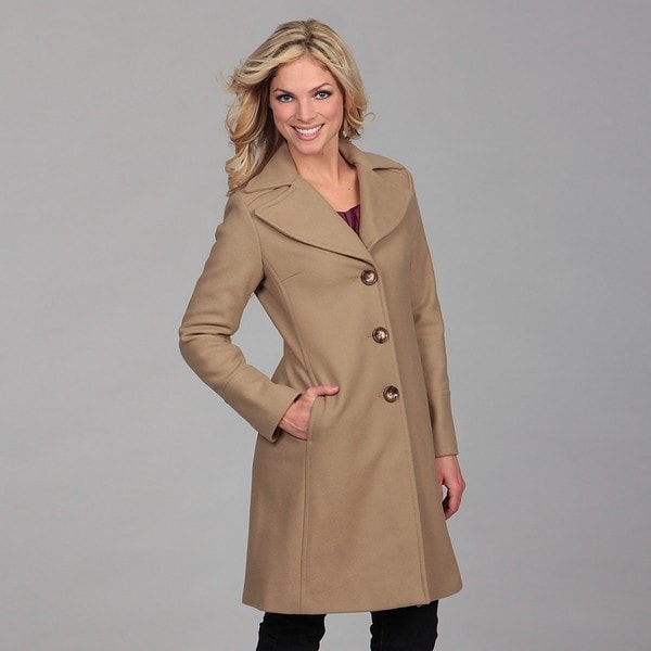 MICHAEL Michael Kors Womens Camel Wool Blend Coat FINAL SALE