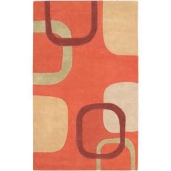 Hand tufted Contemporary Precipitous Geometric Shapes Wool Rug (8' x 11') Surya 7x9   10x14 Rugs