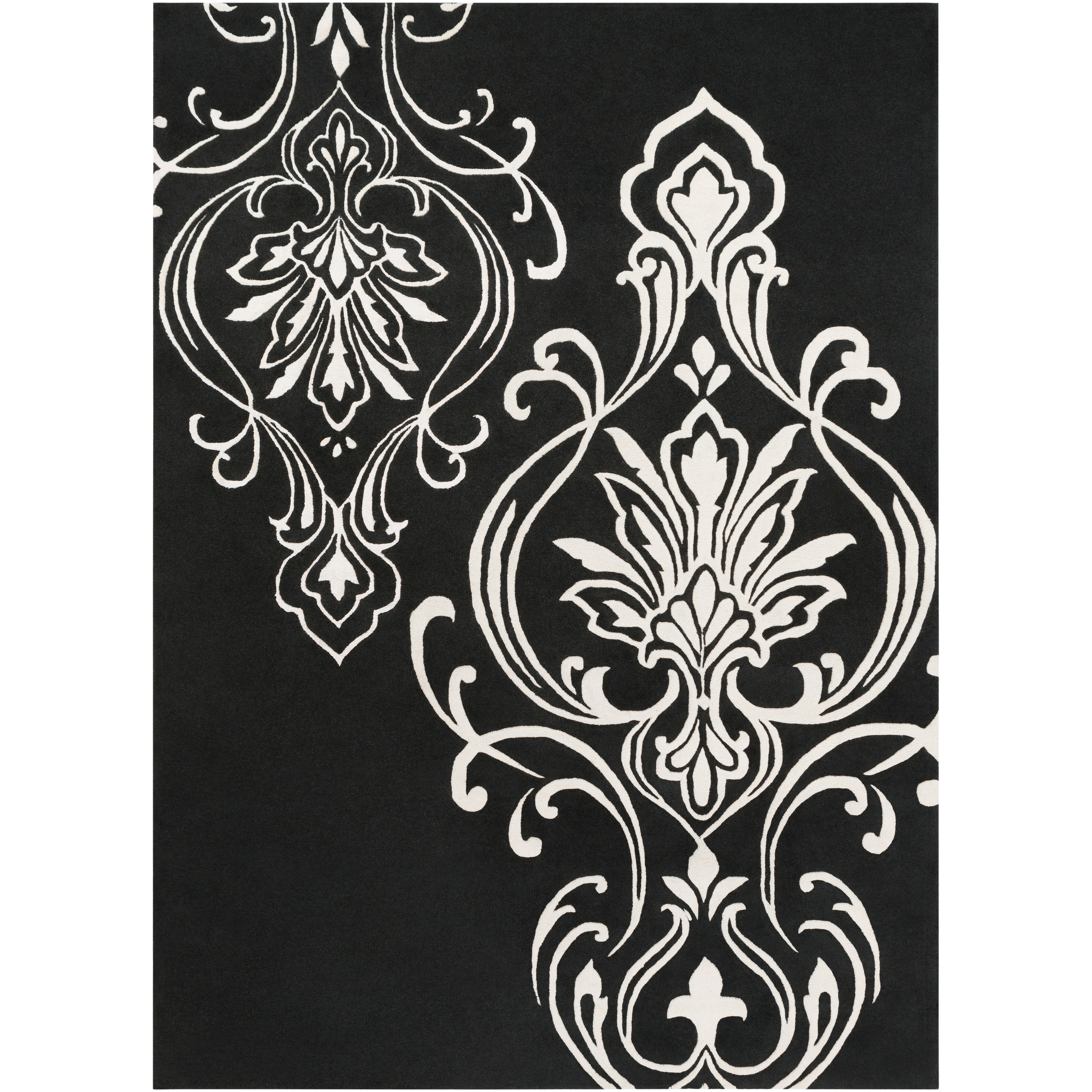 Hand-tufted Tux Damask Pattern Wool Area Rug - 8' x 11' - Bed Bath & Beyond  - 6344478