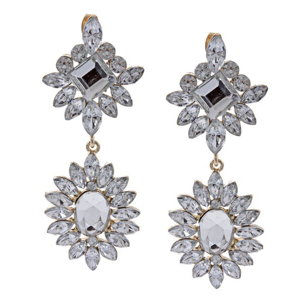 Morgan Ashleigh Silverplated Clear Glass Starburst Earrings - Free ...