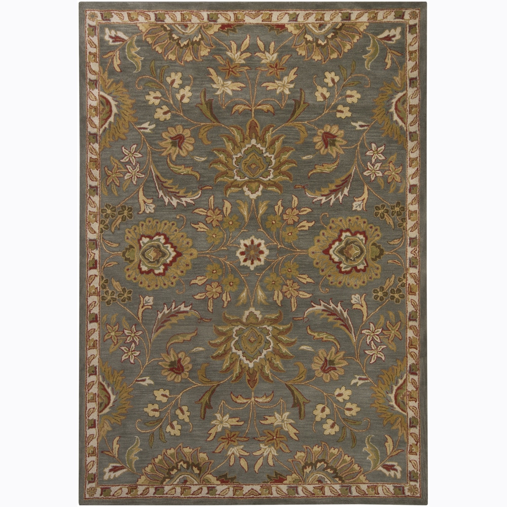 Mandara Hand tufted Transitional Oriental Grey Wool Rug (5 X 7)