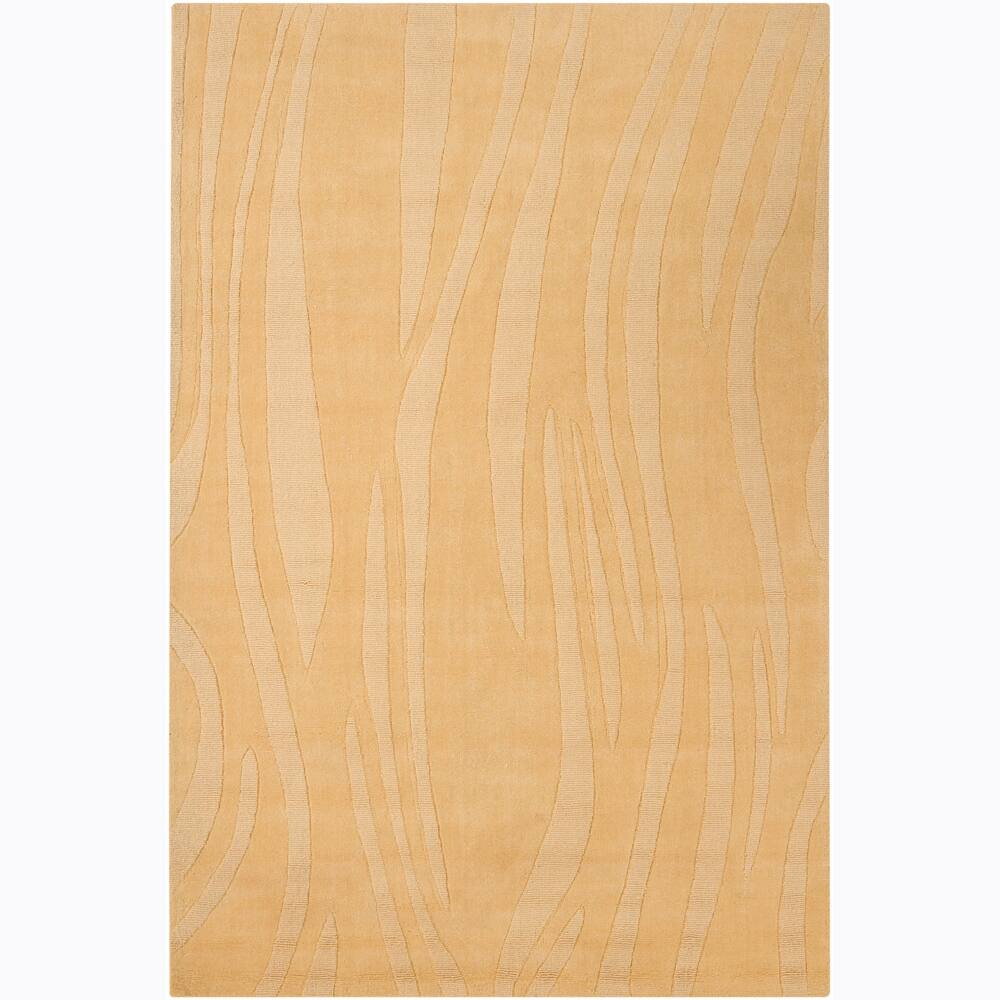 Hand-tufted Mandara Yellow Geometric Wool Rug (5' x 7'6)