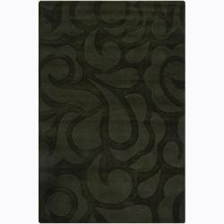 Hand tufted Mandara Green Floral Wool Rug (5' x 7'6) Mandara 5x8   6x9 Rugs