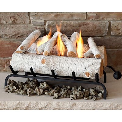 Real Flame Birch 25 in. L x 14.5 in. D x 12 in. H Convert-To-Gel Log Set