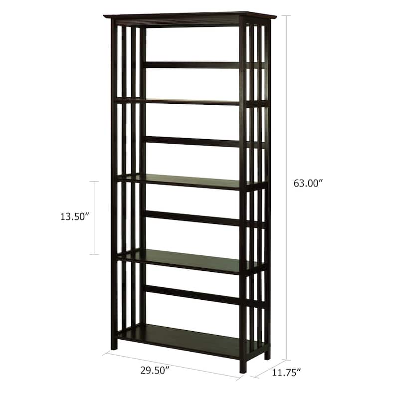 Mission Style 5-Shelf Bookcase