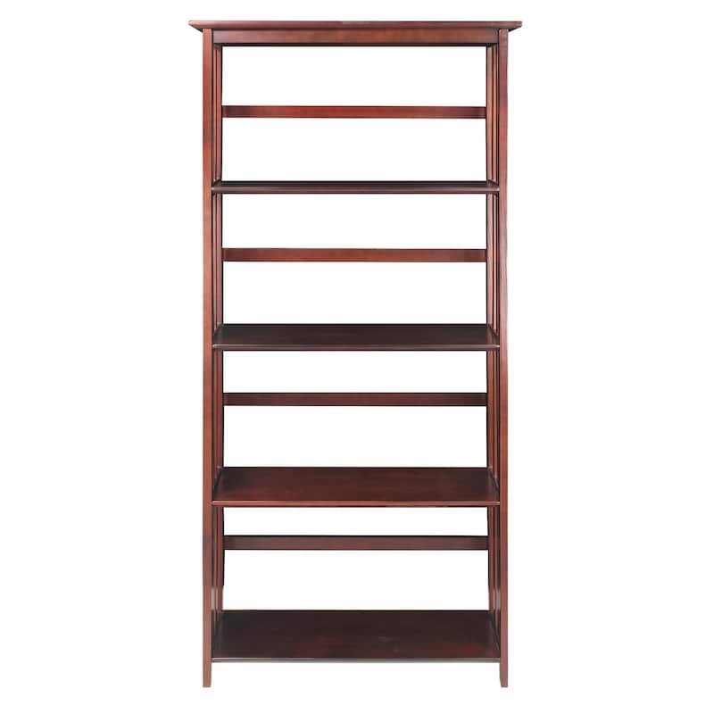 Mission Style 5-Shelf Bookcase - Walnut