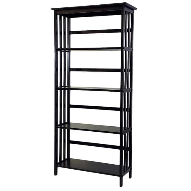 Mission Style 5-Shelf Bookcase - Espresso