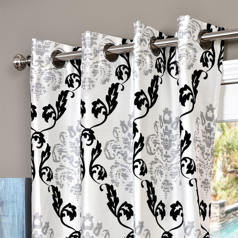 Lambrequin Arabella Flocked Curtain Panel