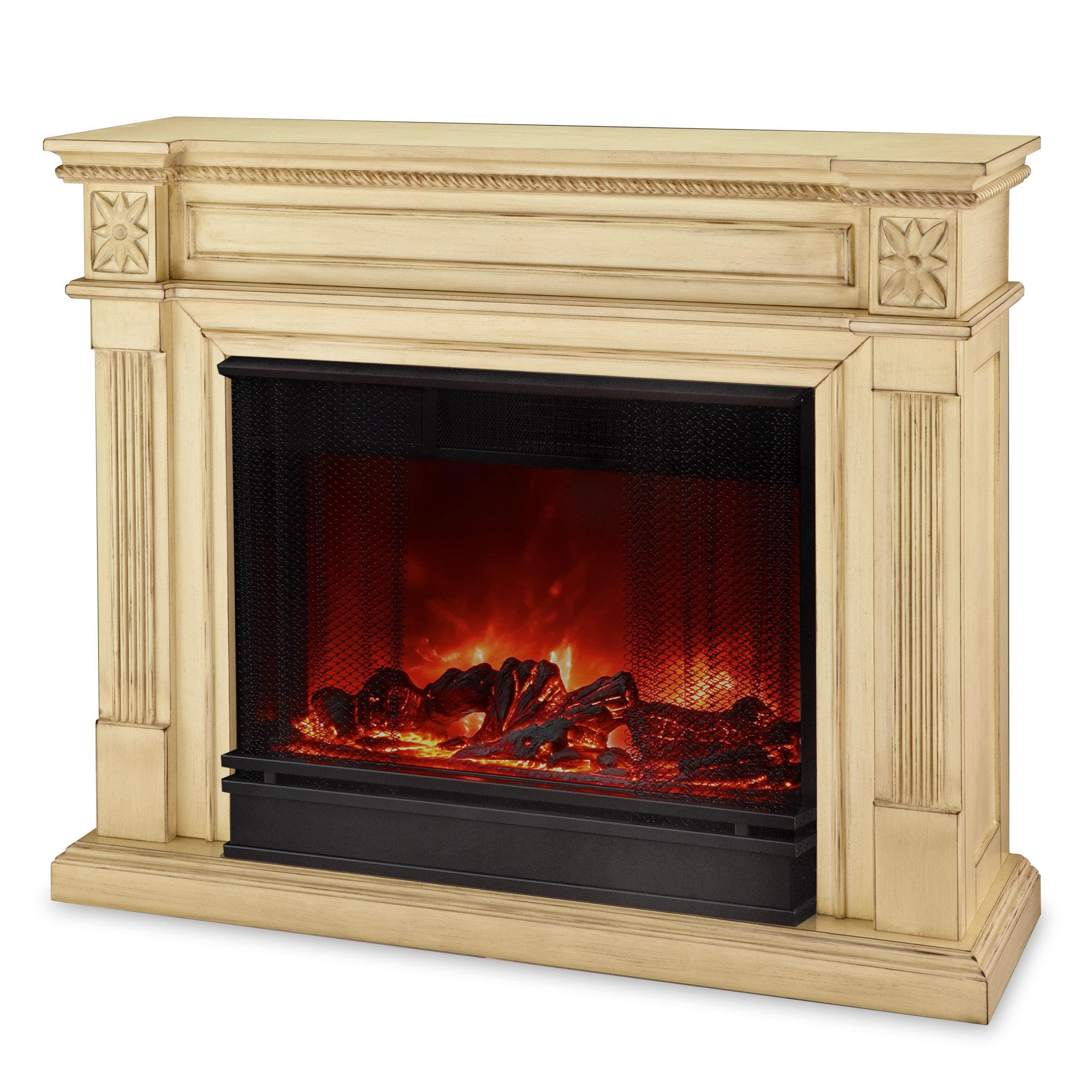 Shop Real Flame Elise Antique White Electric Fireplace Free