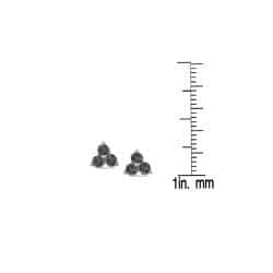 14k Gold 1/2ct TDW Black 3-Stone Diamond Earrings
