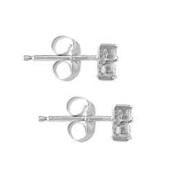 14k Gold 1/2ct TDW Black 3-Stone Diamond Earrings