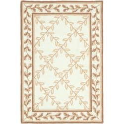 Simply Clean Trellis Hand hooked Ivory Rug (2' x 3') Safavieh Accent Rugs