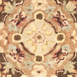 Handmade Aubusson Creteil Brown/ Beige Wool Rug (2' x 3') Safavieh Accent Rugs