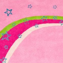 Handmade Children's Starlight Pink N. Z. Wool Rug (8' x 10') Safavieh 7x9   10x14 Rugs