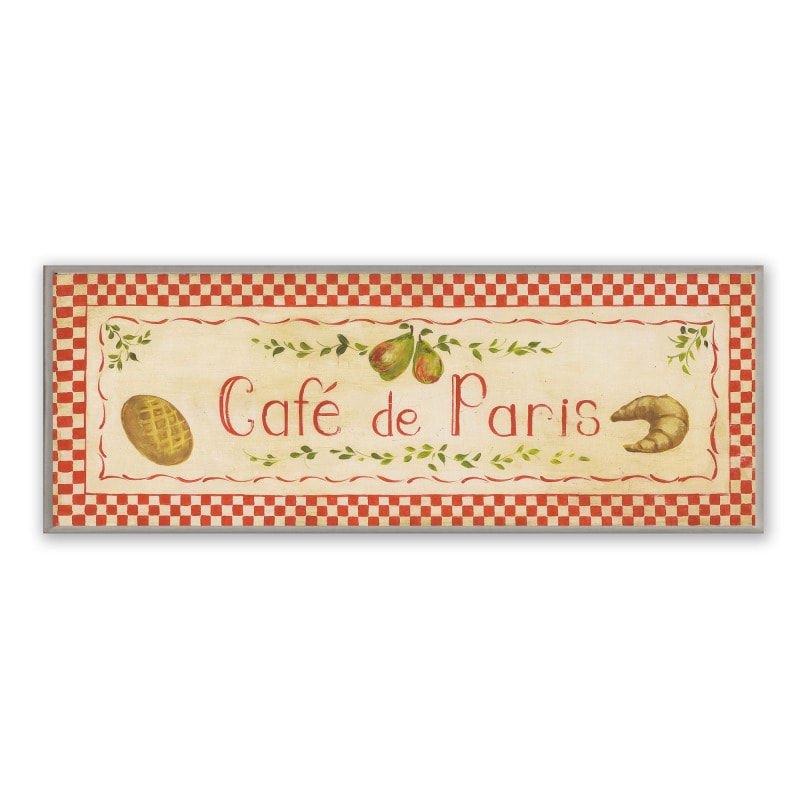 Red Caf?? De Paris Plaque Rect (MulticolorShape RectangleDimensions 9 in. W x 23 in. HMaterials Mdf fiberboard )