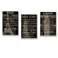 Paris, New York, London Set of 3 Rect