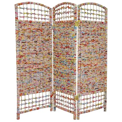 Handmade Recycled Magazine 4-foot Tall Room Divider (China)