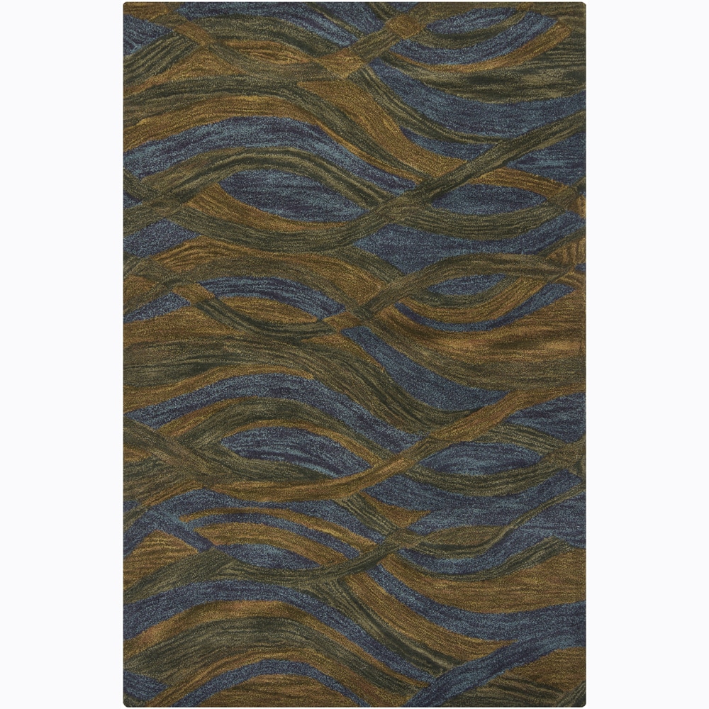 Hand tufted Mandara Geometric Wool Area Rug (5 X 76)