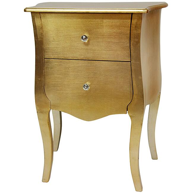 Handmade Gold Leaf Two Drawer Cabinet (China)