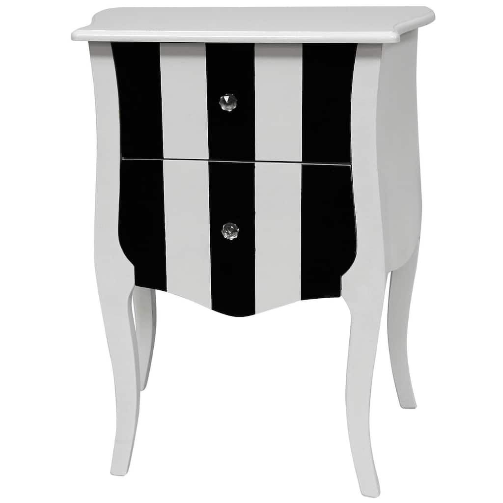 Black and White Two Drawer Cabinet (China)