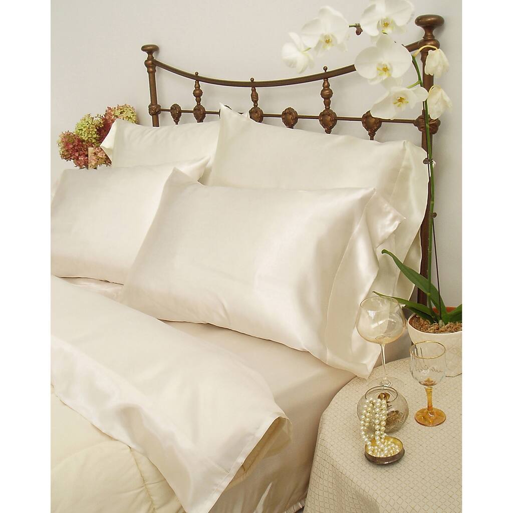Charmeuse II Satin Queen-size Sheet Set with Bonus Pillowcases