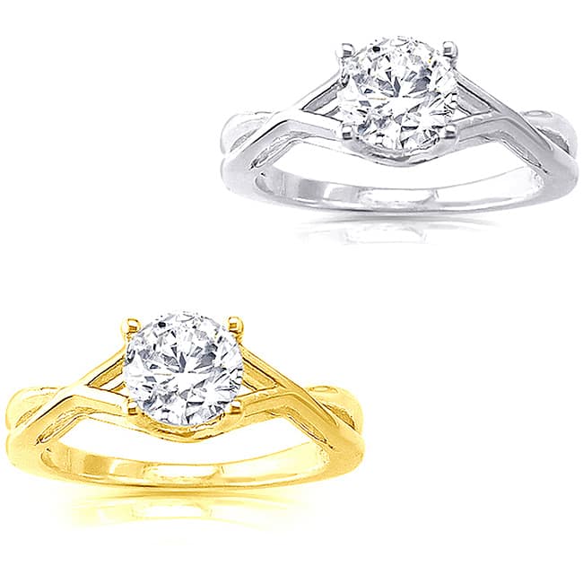 Auriya 1ct TDW Round Solitaire Diamond Engagement Ring 14K Gold